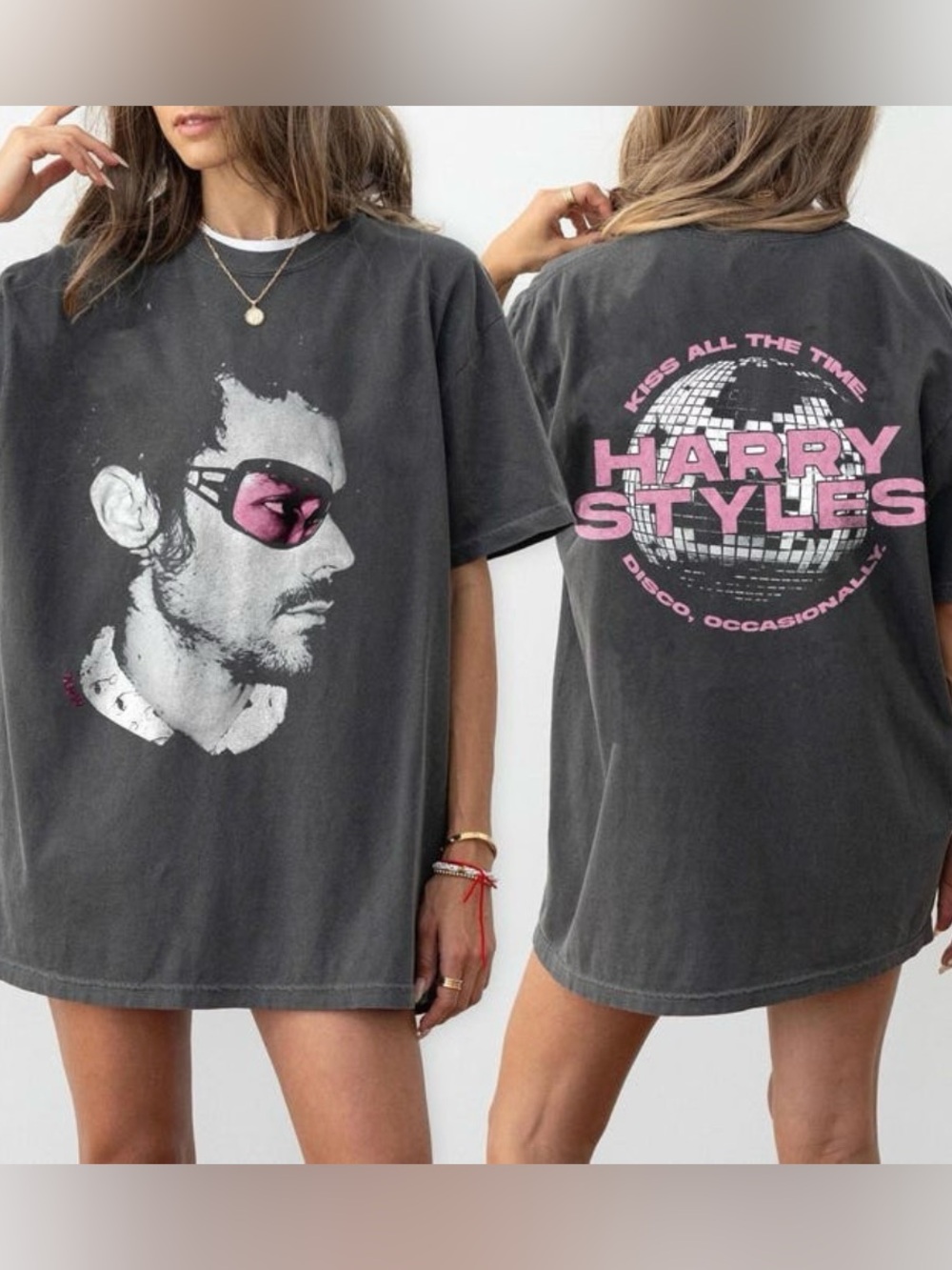 Harry Styles Retro Kiss All The Time Disco Ball Comfort Color Tee Music Fan Gift